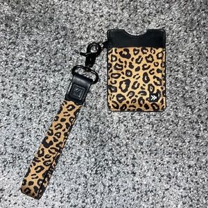 Leopard Print Thread Wallet Wristlet